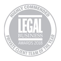 Private Client Team of the Year - Legal Business Awards 2018